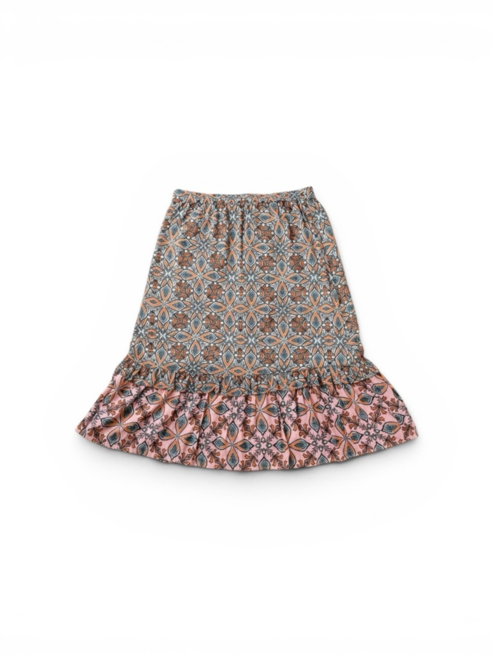 Boho Print Ruffle Hem Skirt | Size Medium | Flowy & Feminine - Picture 6 of 8